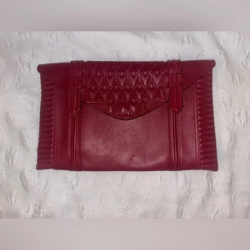 Reece Hudson Oversized Maroon Clutch Purse High Quality Designer Pieces‎